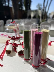 Tavolo pronto per il Rito della sabbia
