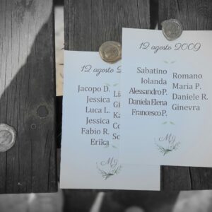 Prova di cartoncini del tableau con sigillo in ceralacca