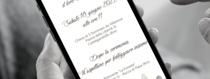 Invito di matrimonio digitale inviato con un messaggio whatsapp